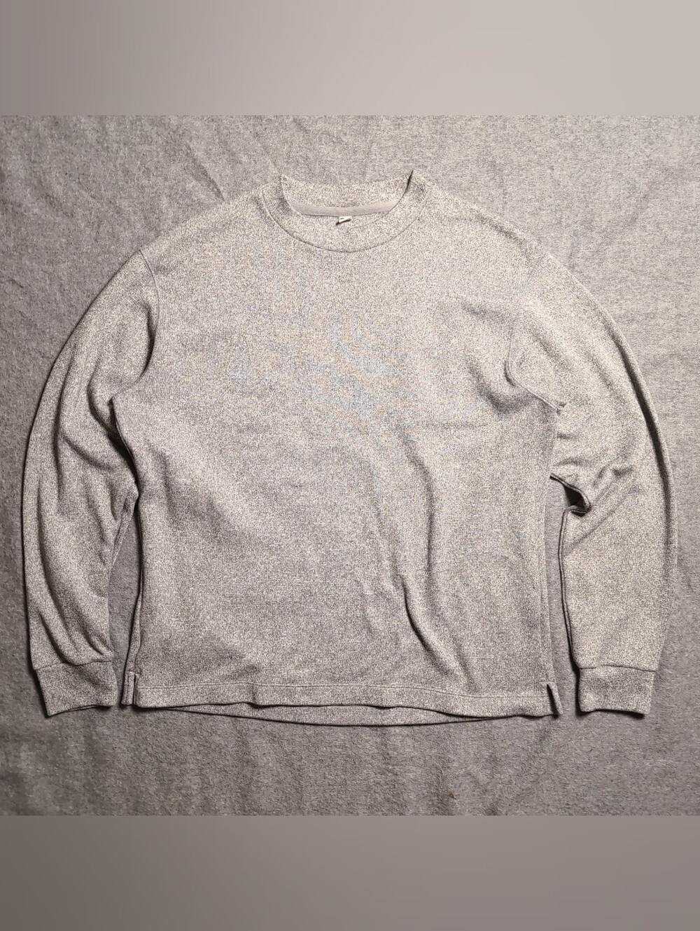 Uniqlo Gray Long Sleeve Shirt Sweatshirt Medium Mens Heathered Crewneck Lounge